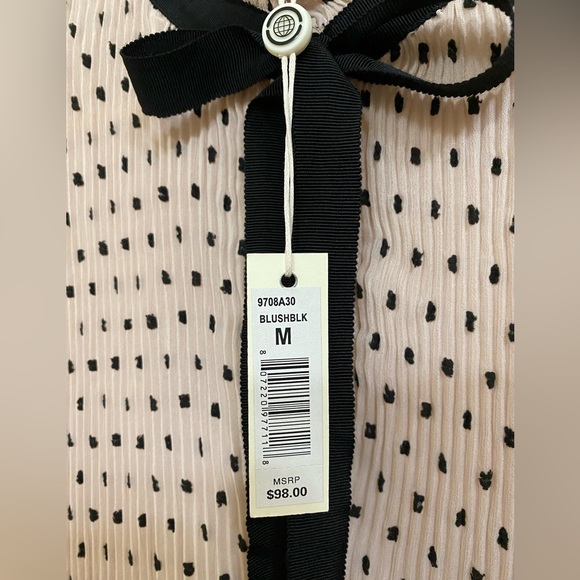 Beautiful Max Studio Blush & Black High Collared Blouse - Picture 5 of 9